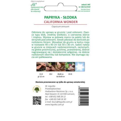 Papryka słodka - California Wonder