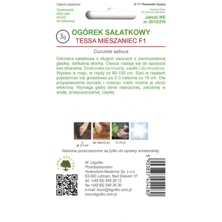 Ogórek gruntowy sałatkowy - Tessa F1