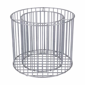 Donica gabionowa okrągła Amber - średnica 39 i 49 cm - kolor srebrny