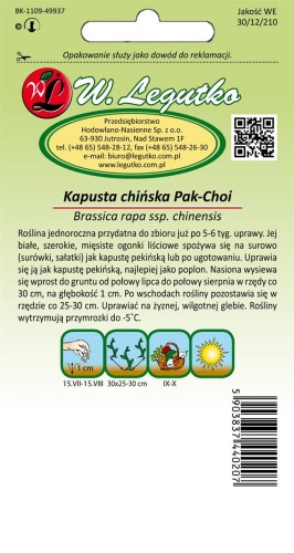 Kapusta chińska Pak Choi