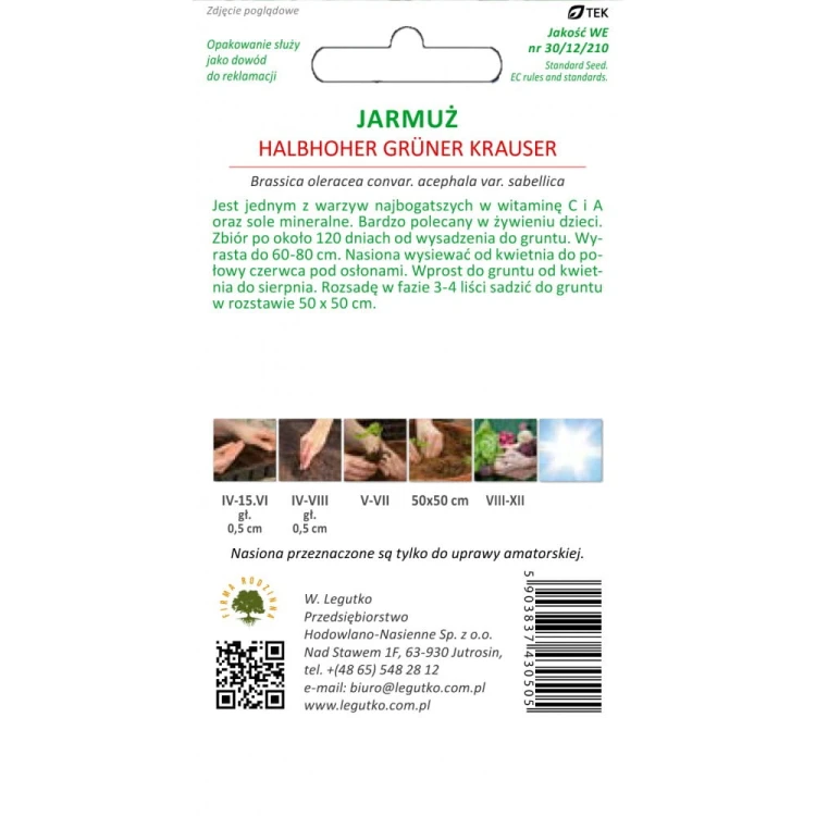Jarmuż Halbhoher gruner krauser
