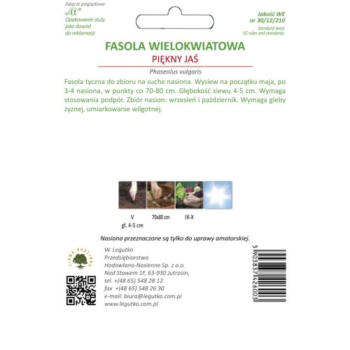 Fasola wielokwiatowa Piękny Jaś