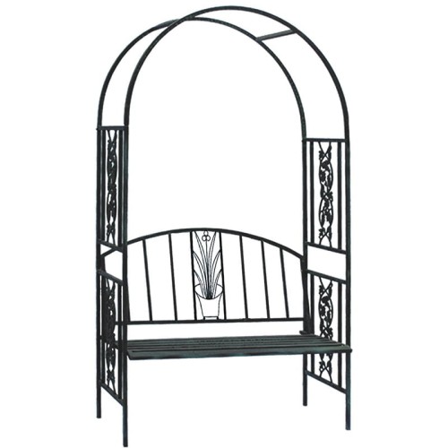 Pergola ogrodowa z ławką 122x58x203 cm