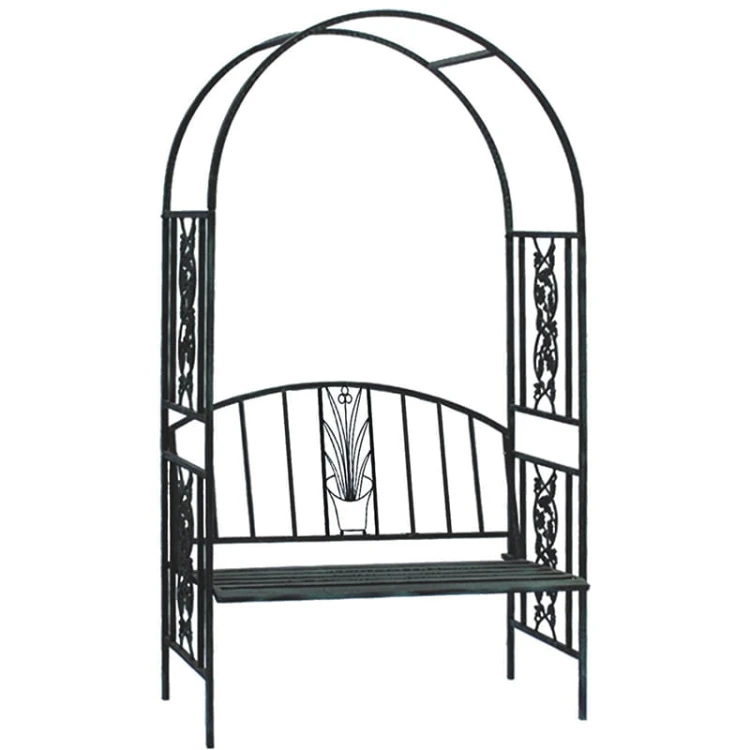 Pergola ogrodowa z ławką 122x58x203 cm