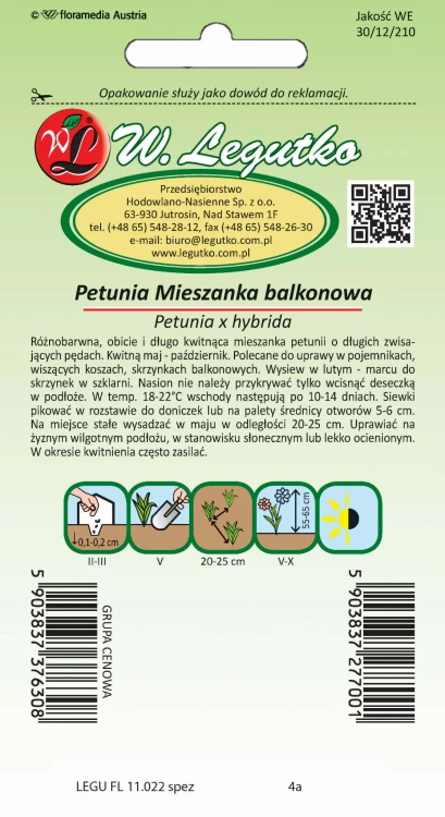 Petunia ogrodowa o pędach zwisających