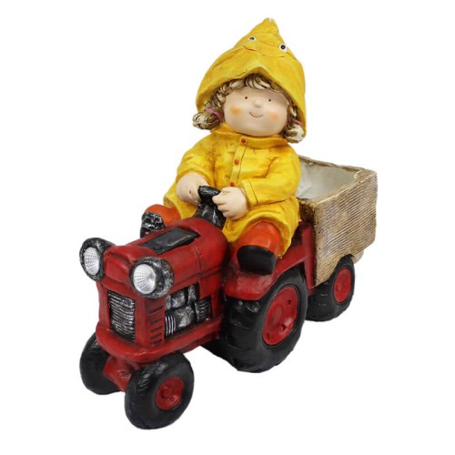 Lampka solarna - dziewczynka na traktorze