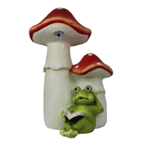 Lampka solarna żaba i grzyby