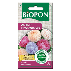 Aster wysoki piwoniowy mix kolorów - nasiona