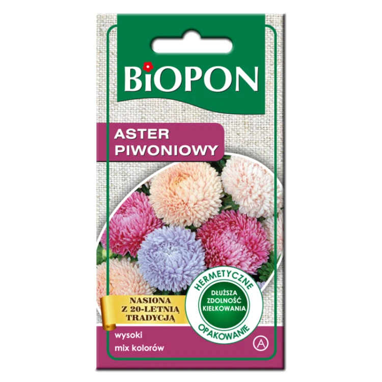 Aster wysoki piwoniowy mix kolorów - nasiona