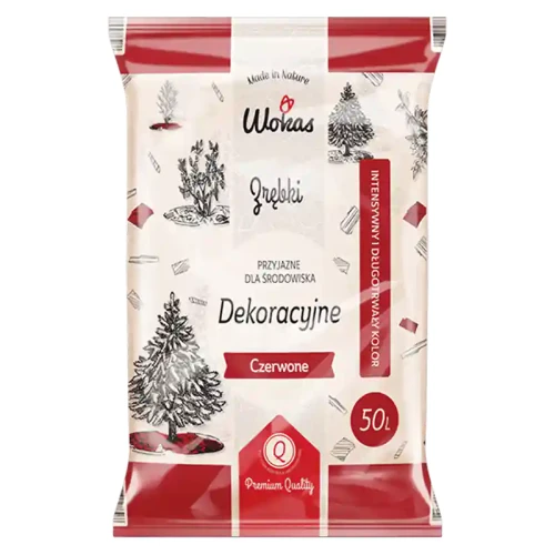 Zrębki drewanine do ogrodu czerwone 50ltr