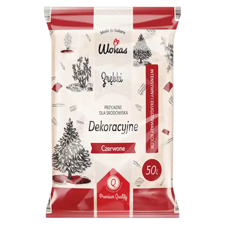 Zrębki drewanine do ogrodu czerwone 50ltr