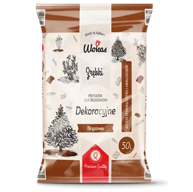 Zrębki - kora kolorowa brązowa 50 ltr