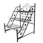 Stojak na kwiaty metalowy czarny regał