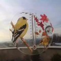 Termometr zewnętrzny ozdobny okrągły żółty