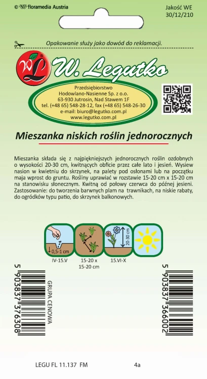 Mieszanka niskich roślin jednorocznych