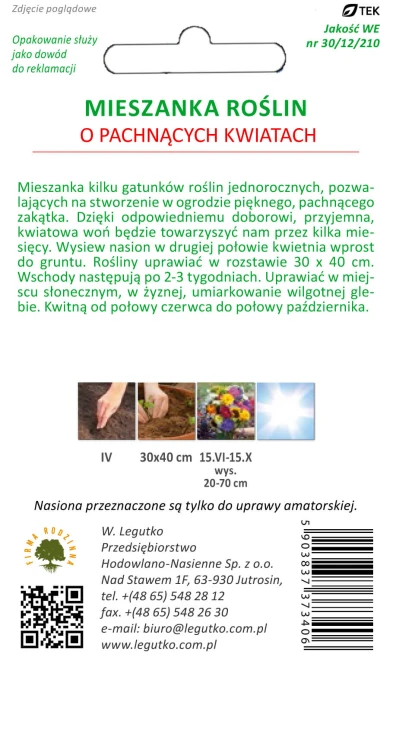 Mieszanka roślin o pachnących kwiatach
