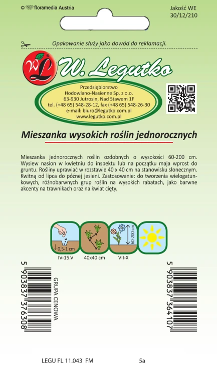Mieszanka wysokich roślin jednorocznych
