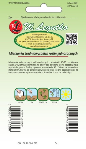 Mieszanka średniowysokich roślin jednorodnych