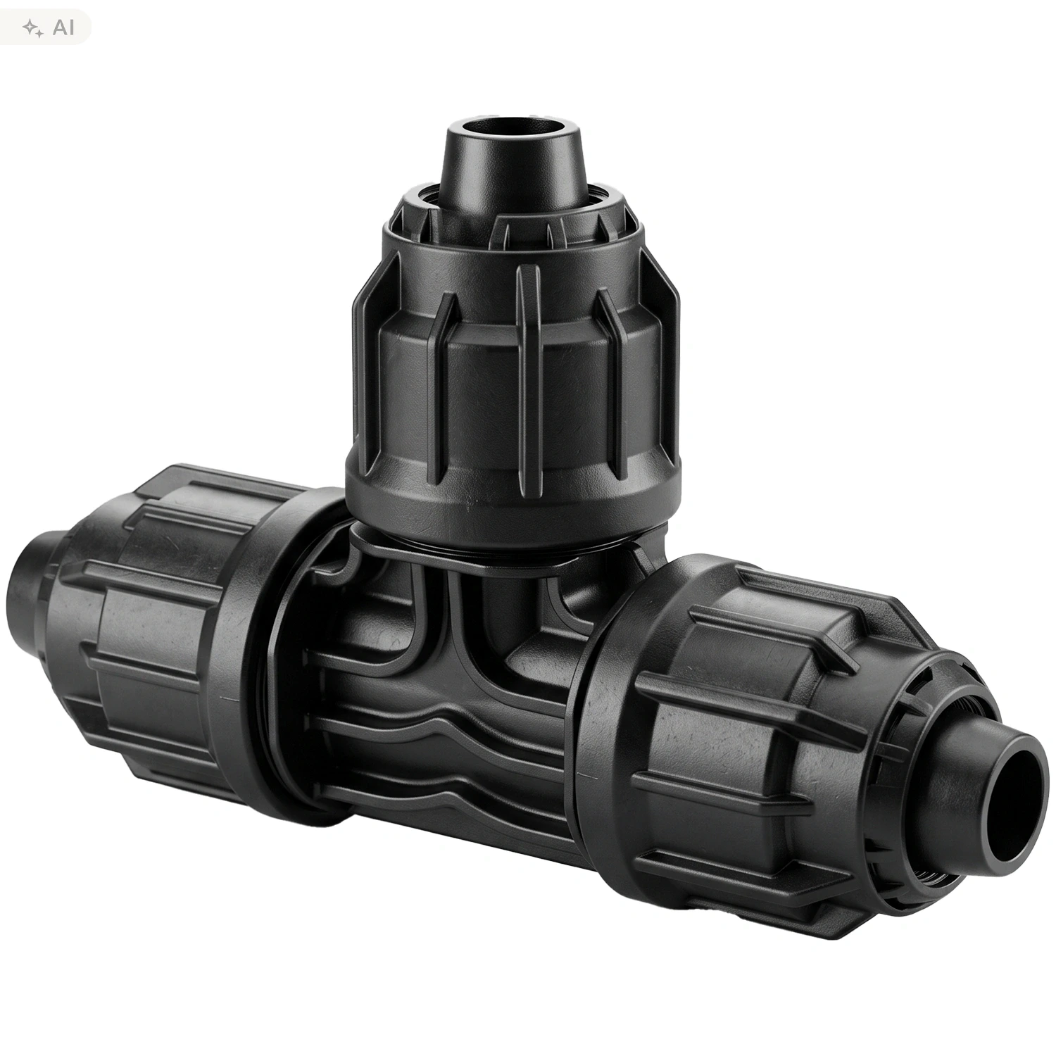 Trójnik do rury PE 16 mm szybkozłącze 4 bar czarny BEVO 7038768